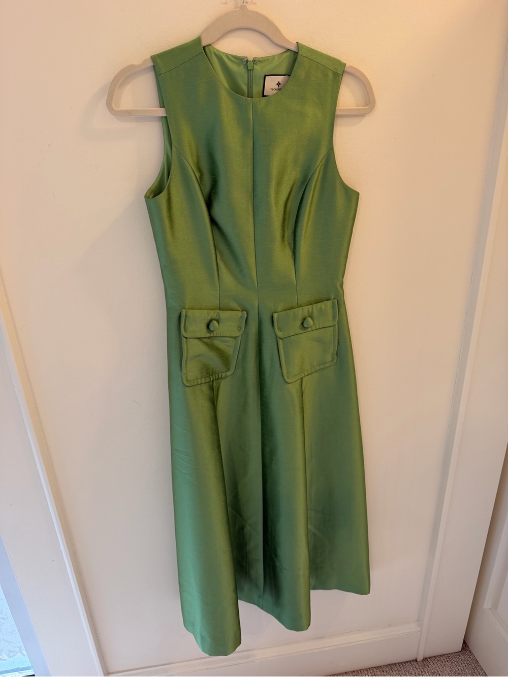 Tuckernuck Pistachio Sleeveless Midi Dress with Patch Pockets - Picture 5 of 7